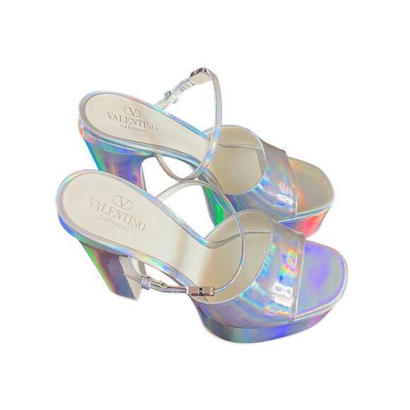 Valentino Garavani Iridescent  Platform High Heel Sandals NEW EU 40 US 10 - Picture 8 of 16